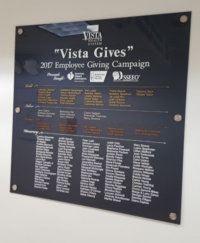 Charitable Giving Recognition Board