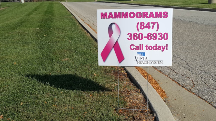 Corrugated plastic sign on stake