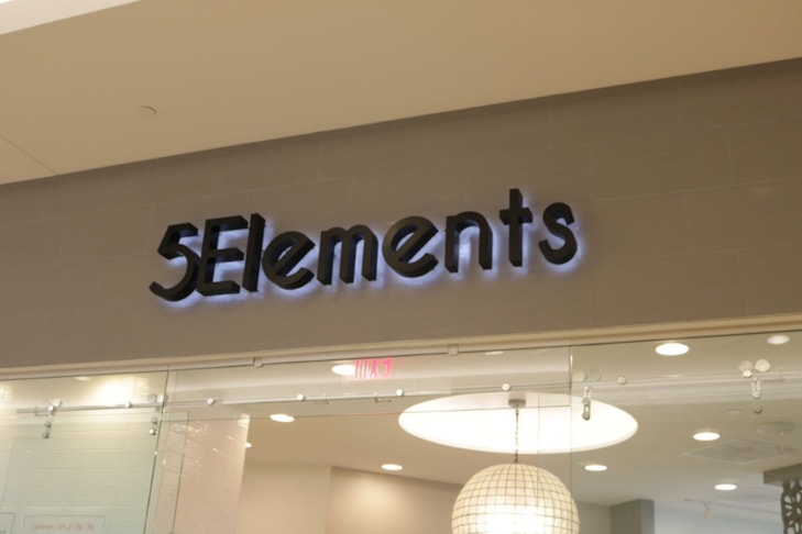 Reverse back lit channel letters at salon in mall. Vernon Hills