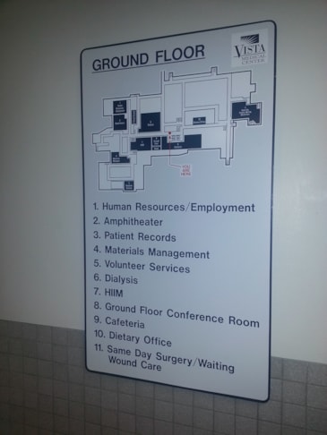 Wayfinding directional sign for hospital