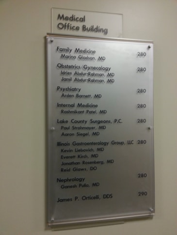 Directory sign for medical office building