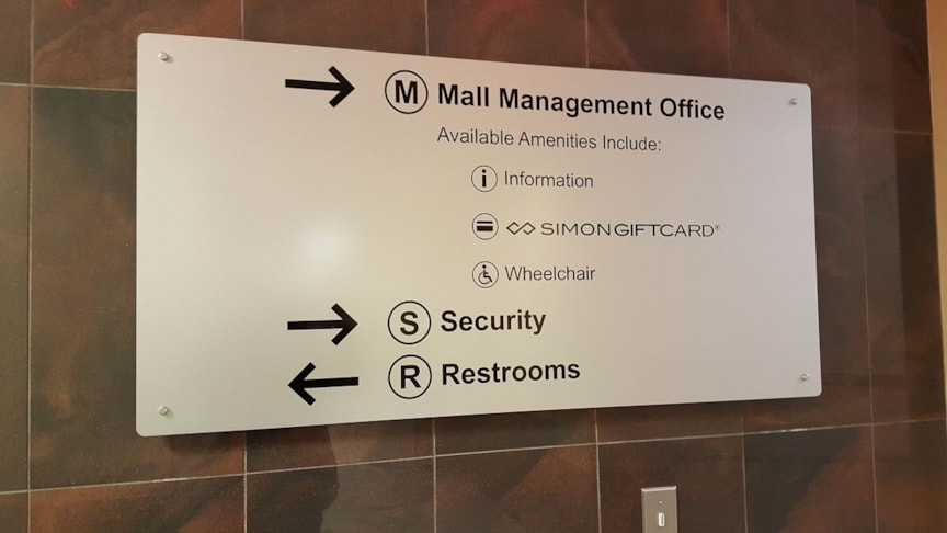 Directory sign for shopping mall