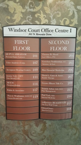 Directory sign for office building