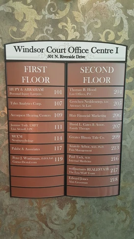 Directory sign for office building