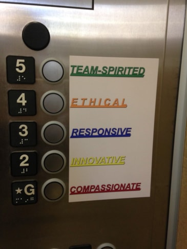 Elevator parking level signs for hospital