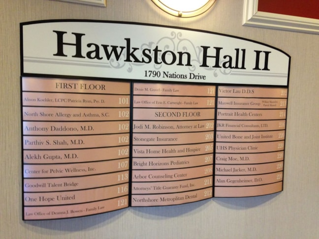 Directory sign for office building