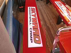 Decal on team bench decal for basketball camp