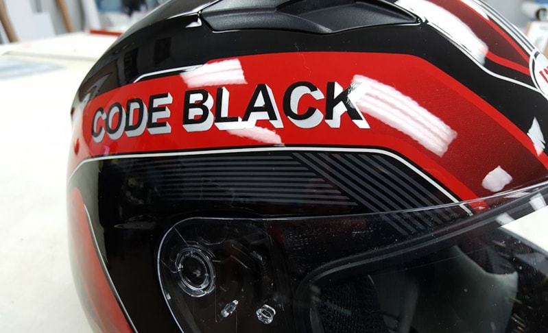 Custom helmet decals