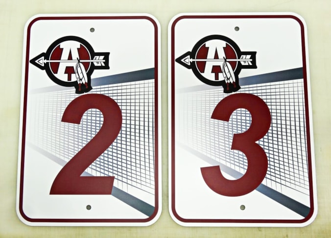 Tennis Court Number Signs for High School
