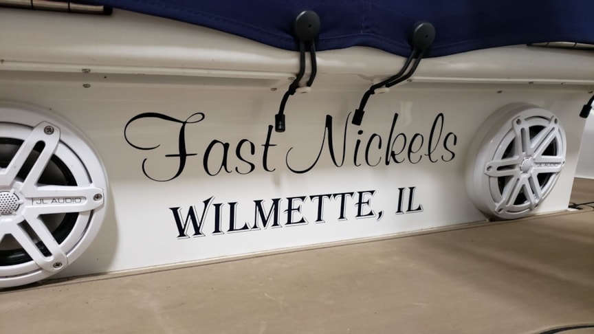 Lettering on Powerboat