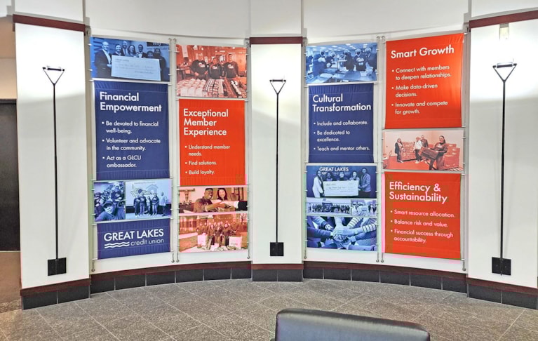 Mission statement at headquaters of credit union