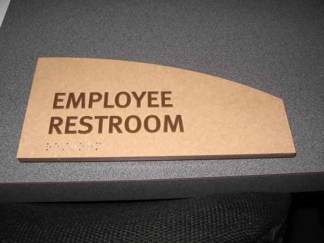 Wood Laminate ADA Tactile Restroom Signage 