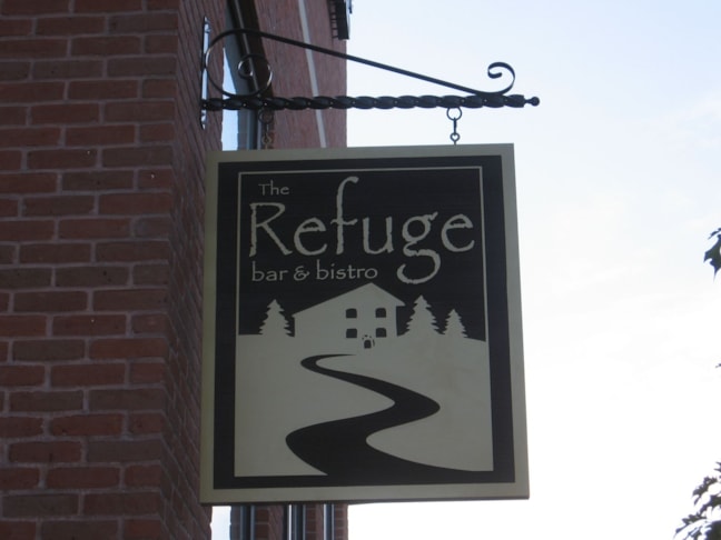 Houston Area Restaurant Scroll Bracket Sandblasted Signage