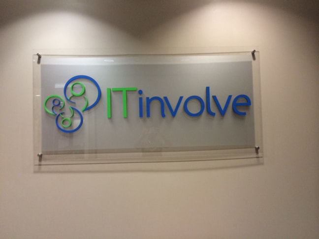 Interior Logo and Reception Custom Signage for Houston Business