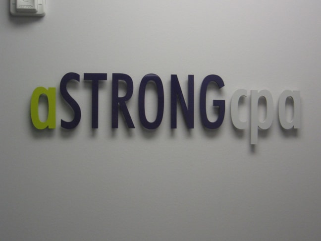 Interior Logo and Reception Custom Signage for Houston Business