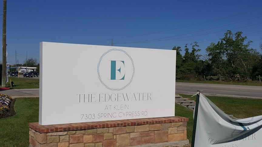 Houston Apartment Complex Entry Brick Signage