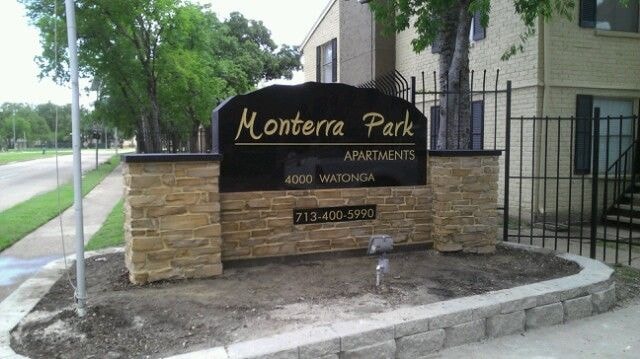 Houston Granite and Stone Apartment Complex Sign