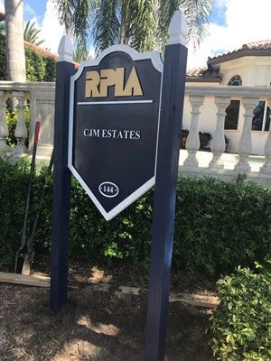 Construction HDU signage for Royal Palm Improvement Association