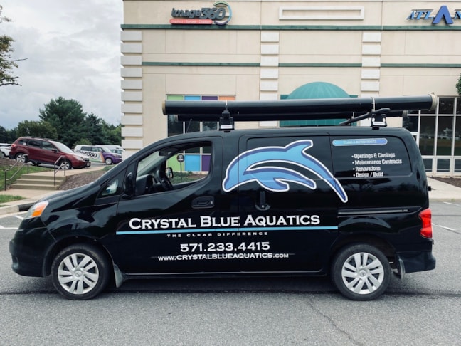 Our friends at Crystal Blue Aquatics added a new vehicle to their fleet. We helped get their branding and information on it!