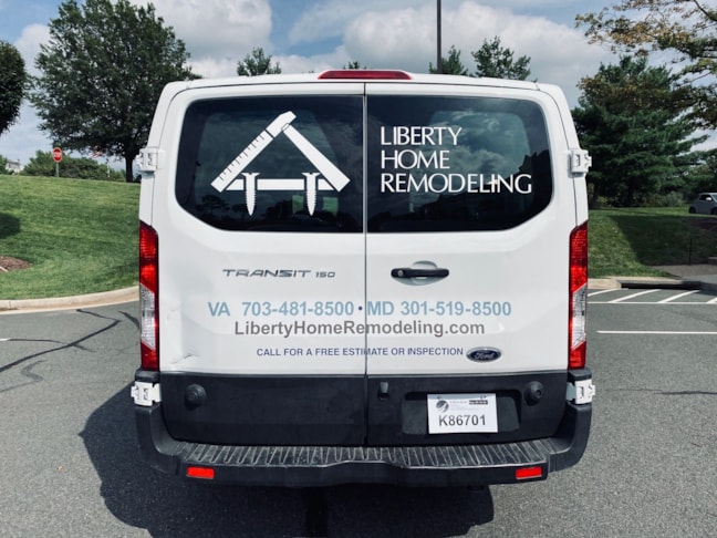 Vehicle vinyl can be custom for all surfaces; window and body. Crisp white lettering is great for vehicle windows!