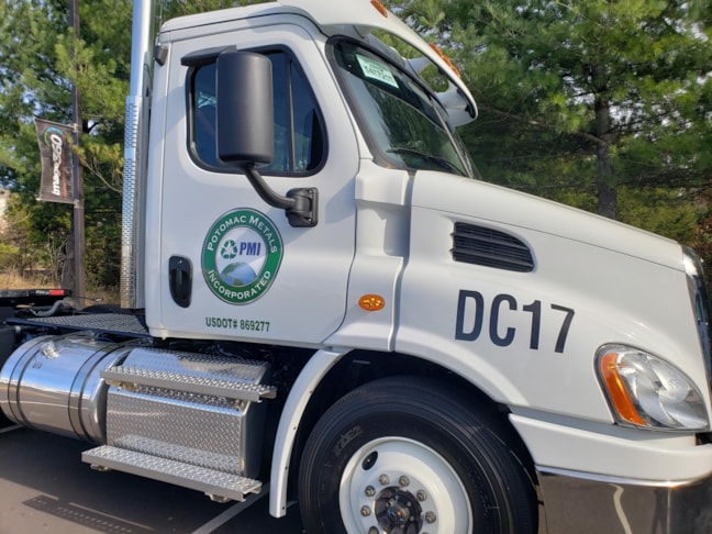 We installed logos, vehicle numbers and DOTs on Potomac Metals new truck.