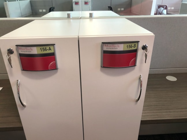 Suite sign style signage for ManTech. Many uses and can be easily customized for your needs.