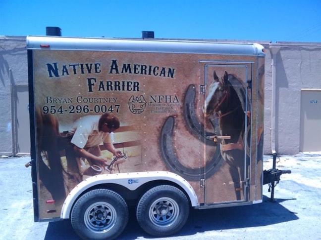 Digitally printed vinyl trailer wrap