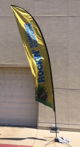 The Shoppes at Dos Lagos flutter flag, summer concerts, Corona, CA