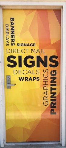 Custom door decal for Allegra and Image 360 Corona, CA