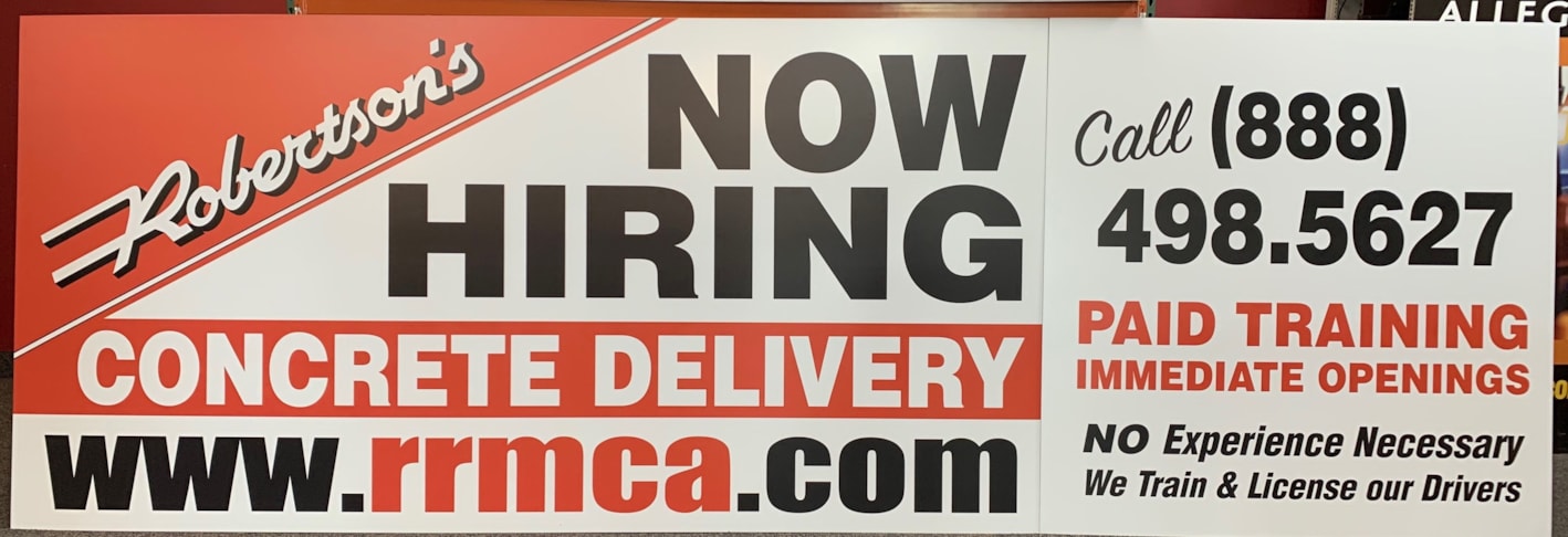 5x15 custom metal signs for Robertsons in Corona, CA