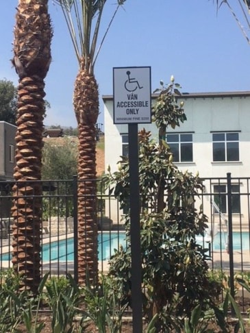 Van Accessible Handicapped Sign for TerranO Apartments, Dos Lagos, Corona, CA