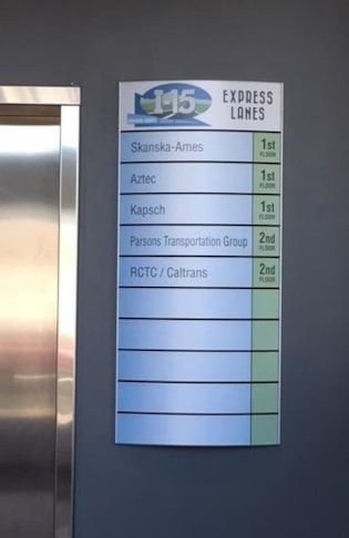 Custom Directory Sign for I-15 Express Lanes, Corona, CA