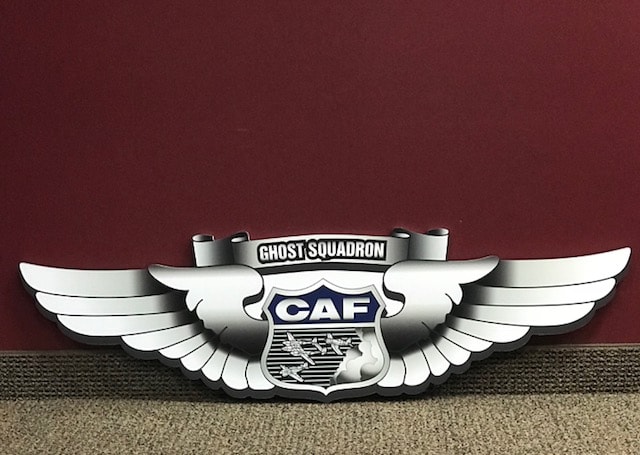 Custom laser cut sign for Commemorative Air Force, Riverside, CA
