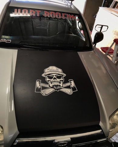 Vehicle decal for Hart Roofing in Corona, CA