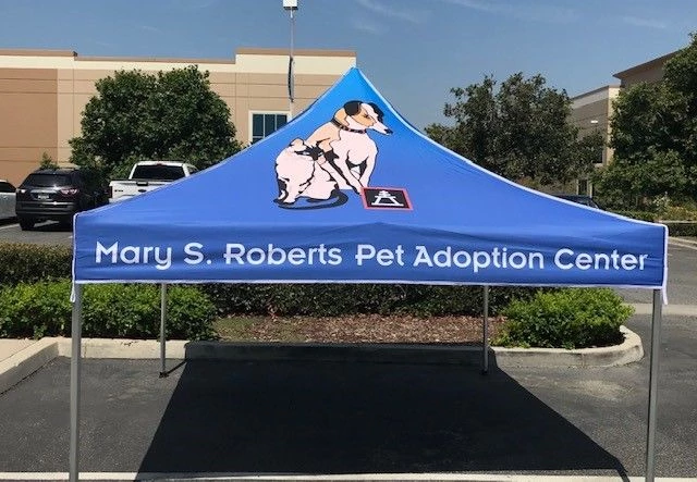 Custom event tent for Mary S. Roberts Pet Adoption Center