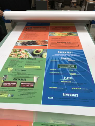 Menu board for Miguels Jr locations 