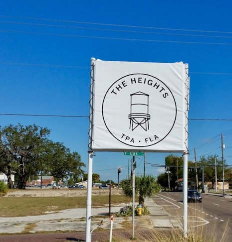 Custom Outdoor Banner Cover for Already Existing Sign in Tampa - The Heights