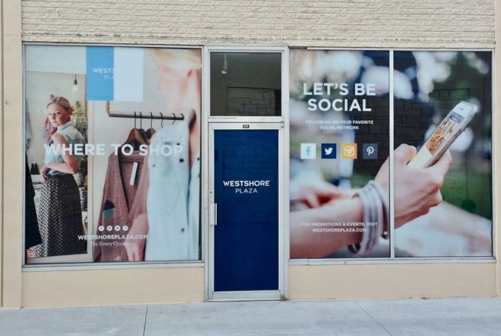 Custom Window Vinyl Graphics for Westshore Mall, Tampa