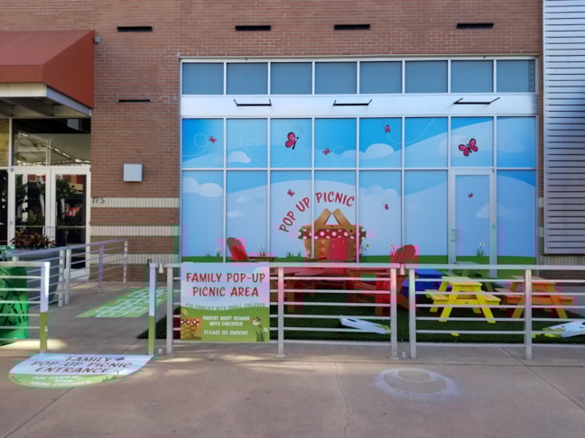 Westfield Mall Pop-up Picnic - Changing a bare concrete wall into a fun family play area