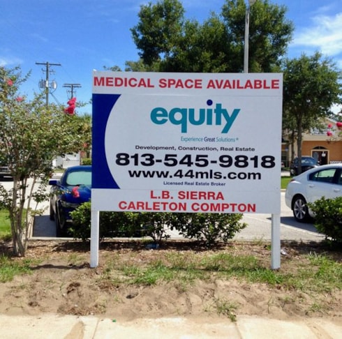 Custom Outdoor Post and Panel Sign with Rider