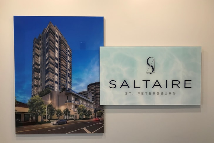 Custom Back-laid Acrylic Display for Sales Center Entrance