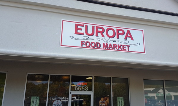 Cost affective sign, yet visable for Europa Food Market in Midlothian, VA