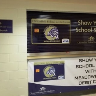 Rolling door wrap and banner for the Chesterfield Federal Credit Union