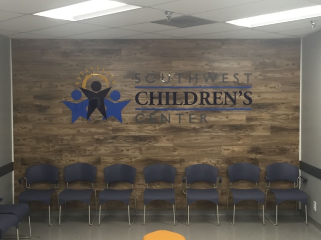 reception wall dimensional logos