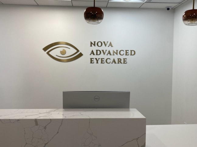 Lobby Sign - Gemleaf Brushed Brass on Black Acrylic