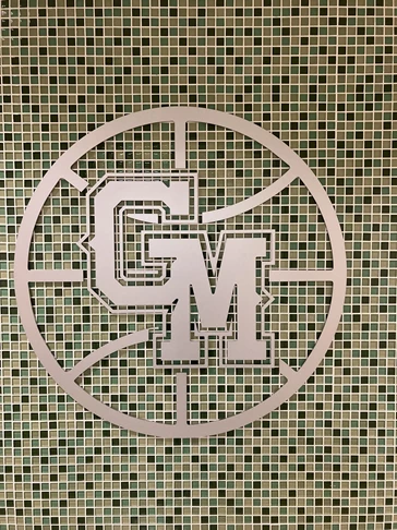 Dimensional logo for George Mason University basketball program