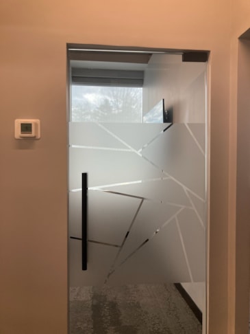 Office Frosting with Geometric Pattern